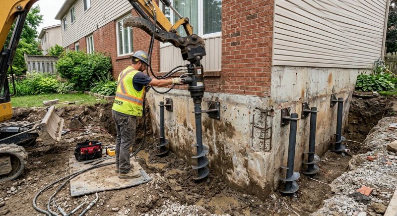 Helical Pile Installation in Fairfax County, VA