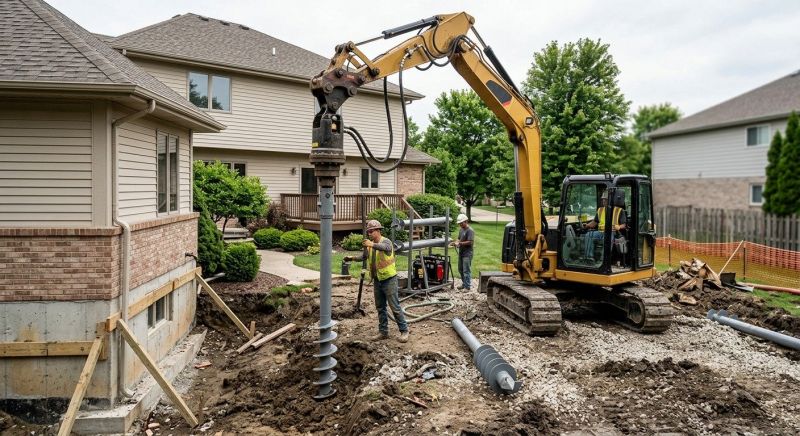 Helical Pile Installation in Fairfax County, VA